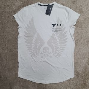 Under Armour Men's Project Rock Cutoff T-Shirt Wings Stone